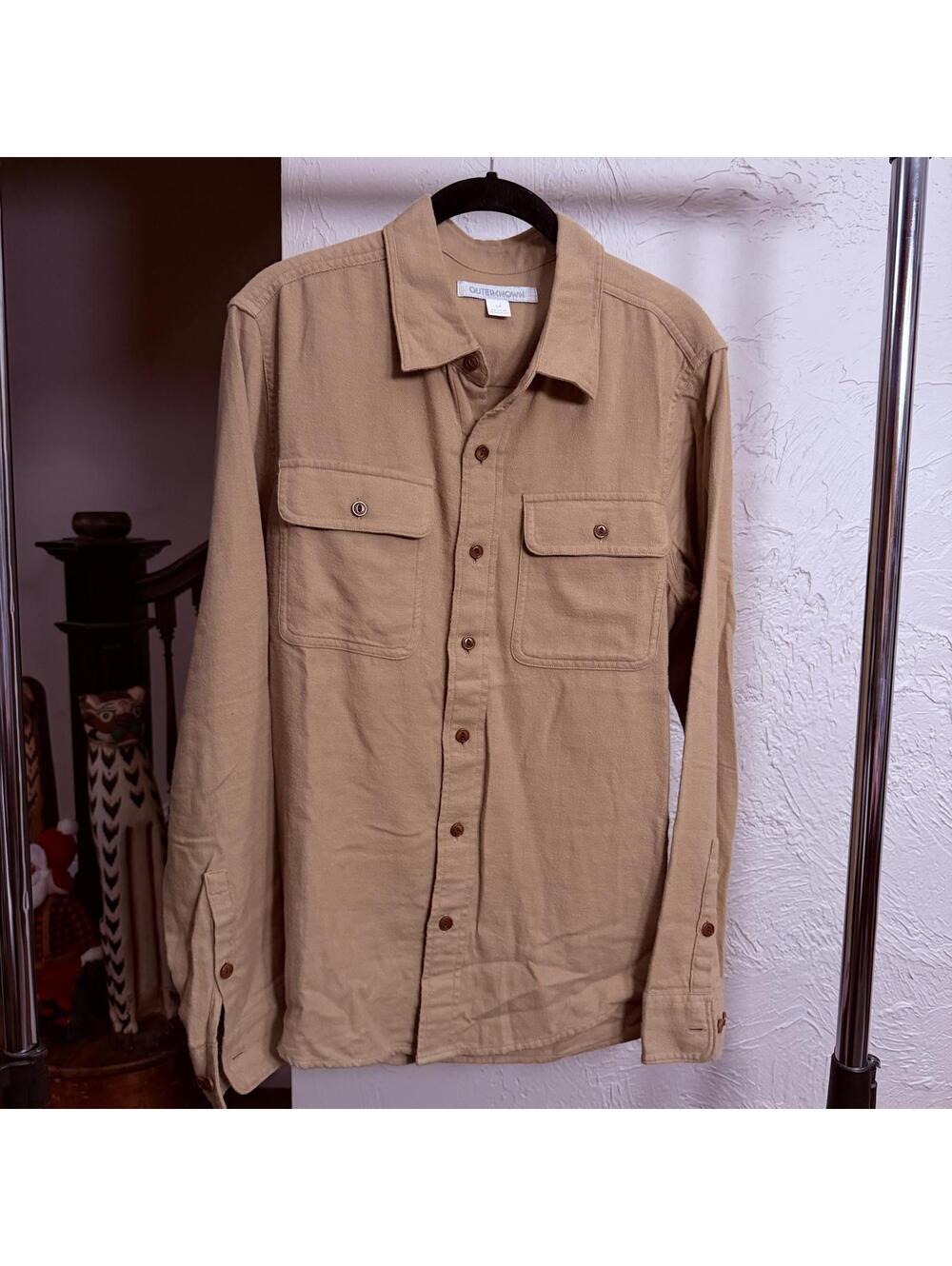 Outerknown Men's Button-Up Shirt in Tan, Size Small